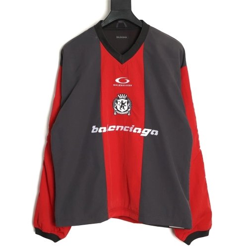Balenciaga Manchester United Nylon Black and Red Logo Long-Sleeve T-Shirt,Balenciaga