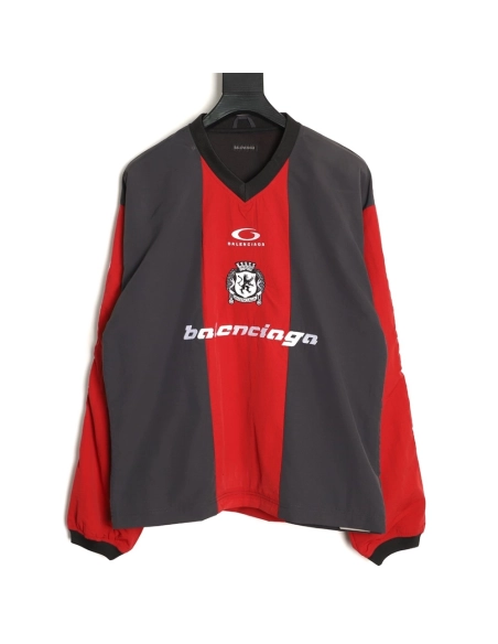 Balenciaga Manchester United Nylon Black and Red Logo Long-Sleeve T-Shirt,Balenciaga