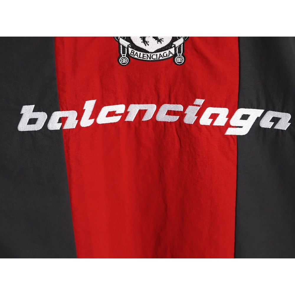 Balenciaga Manchester United Nylon Black and Red Logo Long-Sleeve T-Shirt,Balenciaga