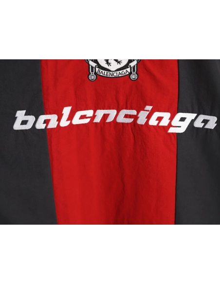 Balenciaga Manchester United Nylon Black and Red Logo Long-Sleeve T-Shirt,Balenciaga