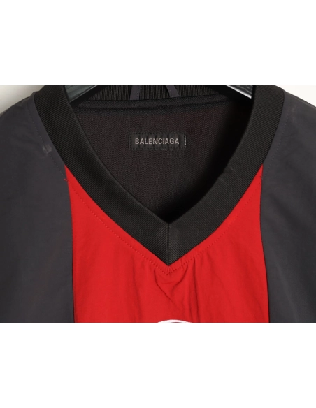 Balenciaga Manchester United Nylon Black and Red Logo Long-Sleeve T-Shirt,Balenciaga