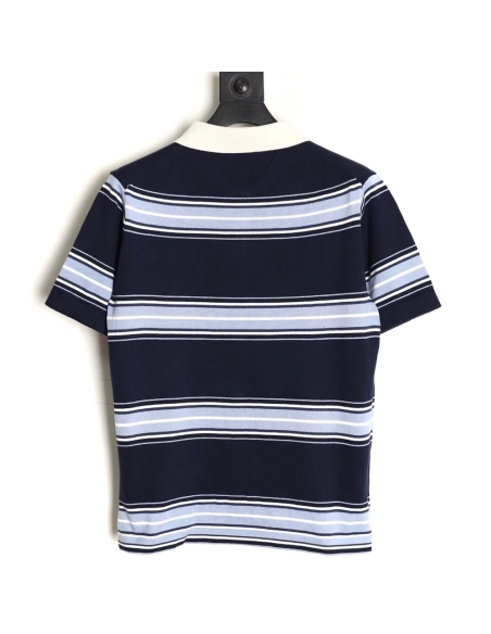 Dior Lily of the Valley Embroidered Striped Short-Sleeve Knit Polo Shirt,Dior