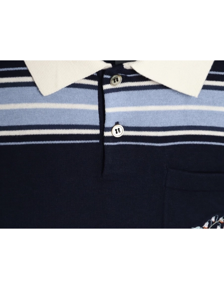 Dior Lily of the Valley Embroidered Striped Short-Sleeve Knit Polo Shirt,Dior