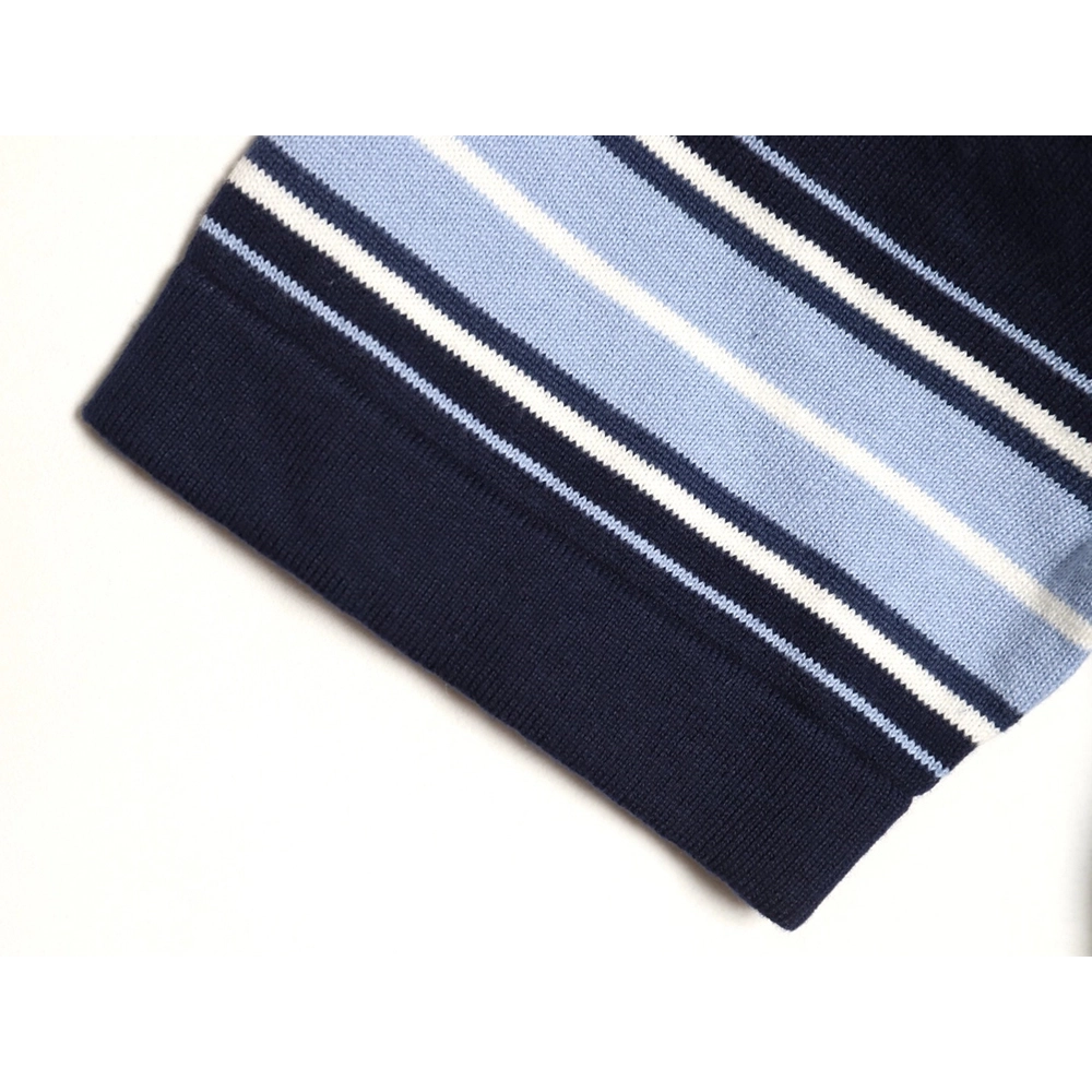 Dior Lily of the Valley Embroidered Striped Short-Sleeve Knit Polo Shirt,Dior