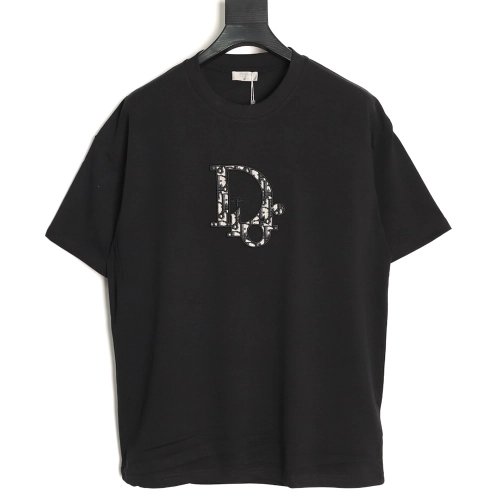 Dior Oblique Patchwork Embroidery Short-Sleeve T-Shirt TSK1,Dior