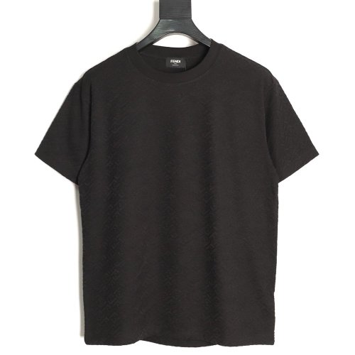 Fendi FF Monogram Jacquard Short-Sleeve T-Shirt TSK1,Fendi