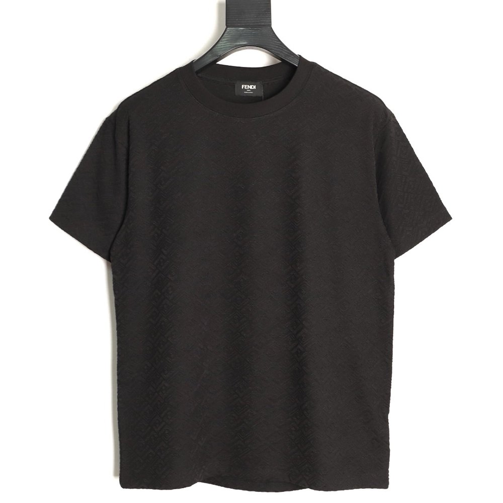 Fendi FF Monogram Jacquard Short-Sleeve T-Shirt TSK1,Fendi