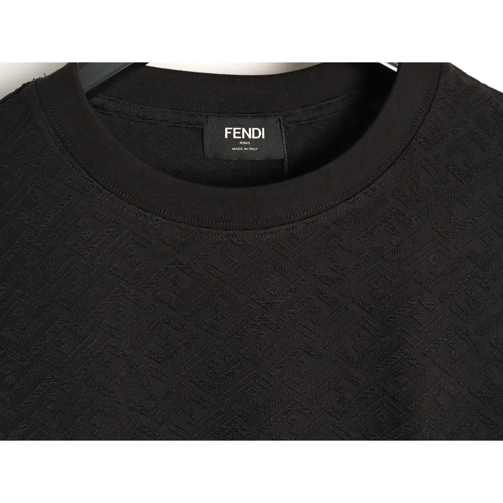 Fendi FF Monogram Jacquard Short-Sleeve T-Shirt TSK1,Fendi