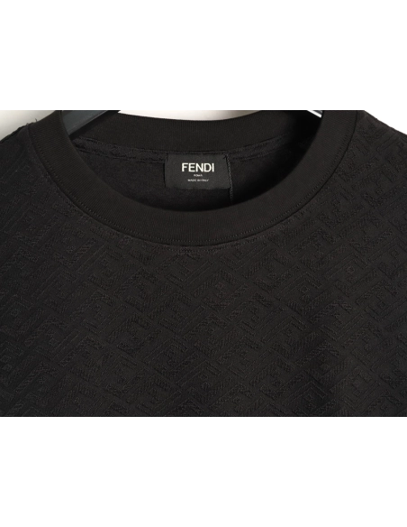 Fendi FF Monogram Jacquard Short-Sleeve T-Shirt TSK1,Fendi