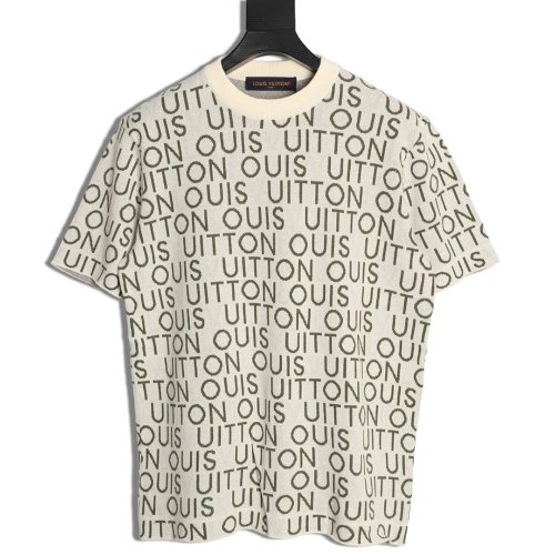 Louis Vuitton All-Over Logo Knit Short-Sleeve shirt,Louis Vuitton