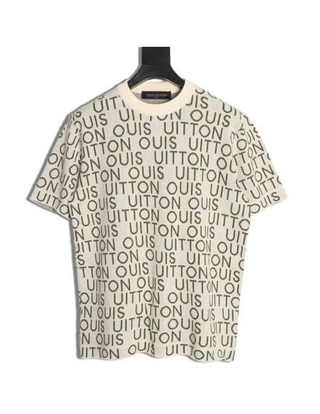 Louis Vuitton All-Over Logo Knit Short-Sleeve shirt,Louis Vuitton
