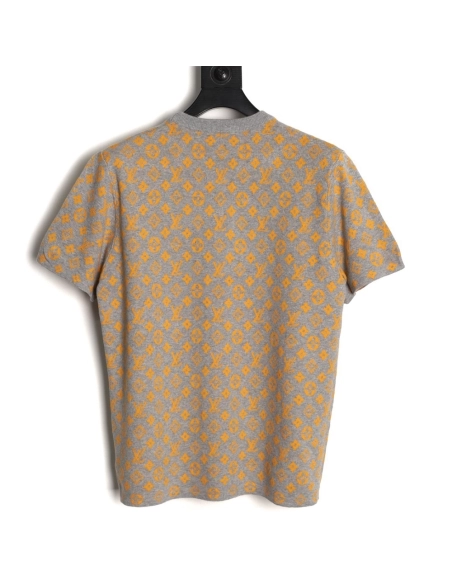 Louis Vuitton all-over print jacquard knit short-sleeved shirt TSK1,Louis Vuitton