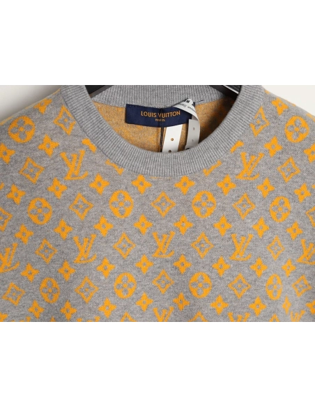 Louis Vuitton all-over print jacquard knit short-sleeved shirt TSK1,Louis Vuitton