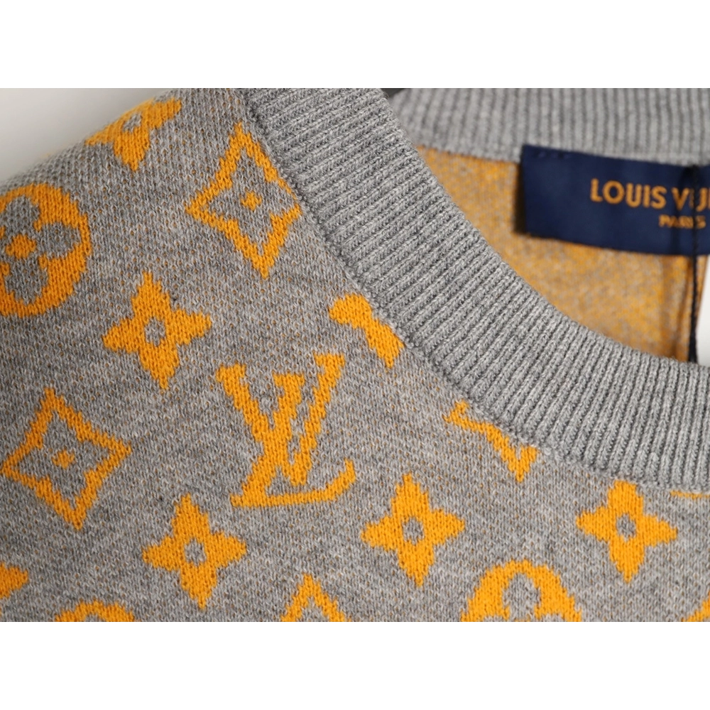 Louis Vuitton all-over print jacquard knit short-sleeved shirt TSK1,Louis Vuitton