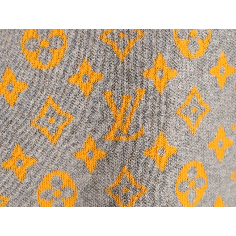 Louis Vuitton all-over print jacquard knit short-sleeved shirt TSK1,Louis Vuitton