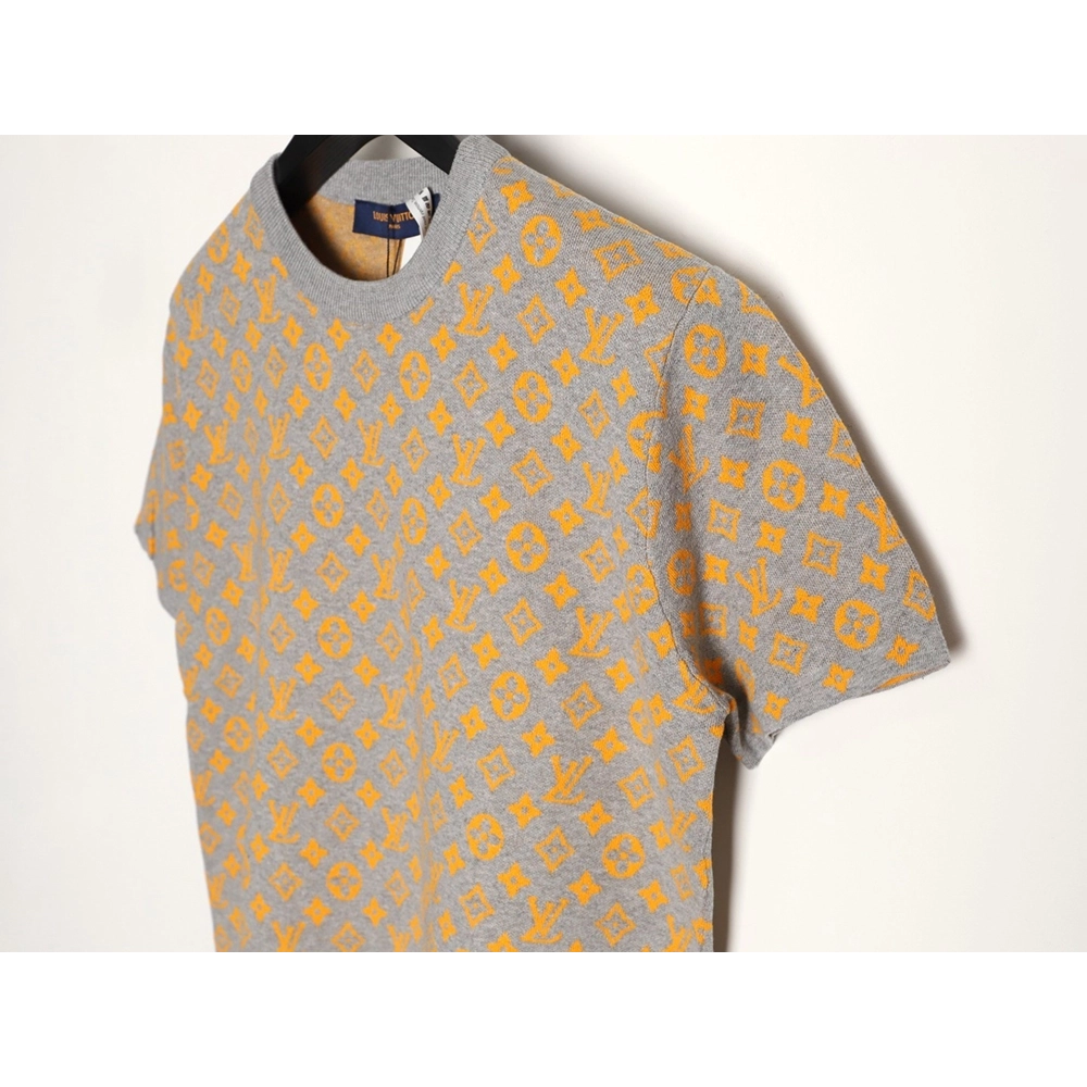 Louis Vuitton all-over print jacquard knit short-sleeved shirt TSK1,Louis Vuitton