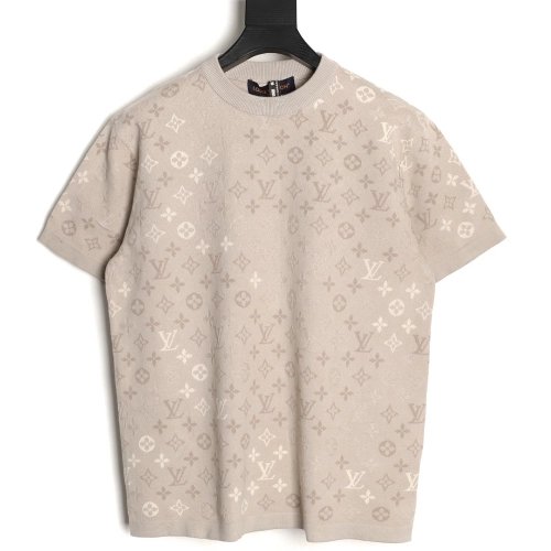 Louis Vuitton all-over print jacquard knit short-sleeved shirt,Louis Vuitton