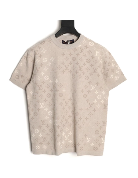 Louis Vuitton all-over print jacquard knit short-sleeved shirt,Louis Vuitton