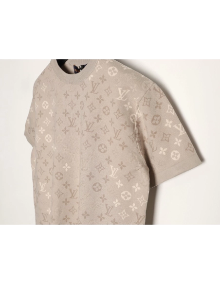 Louis Vuitton all-over print jacquard knit short-sleeved shirt,Louis Vuitton
