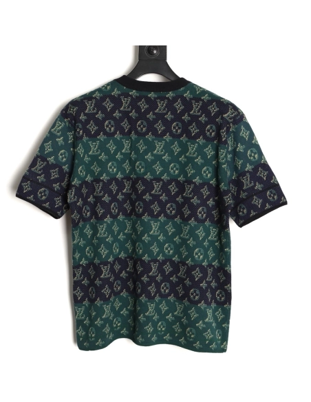 Louis Vuitton Contrast Jacquard Knit Short-Sleeve,Louis Vuitton