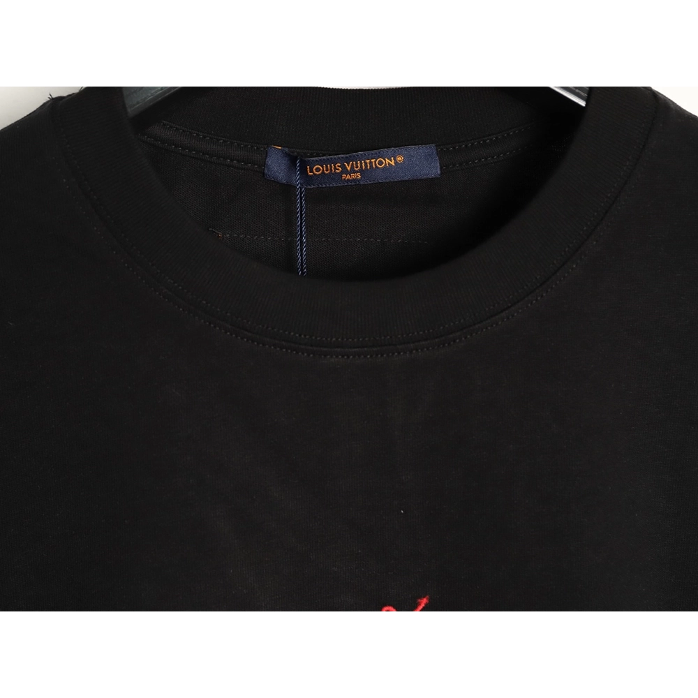 Louis Vuitton Embroidered Galloping Horse Logo Short-Sleeve T-Shirt T-Shirt TSK1,Louis Vuitton
