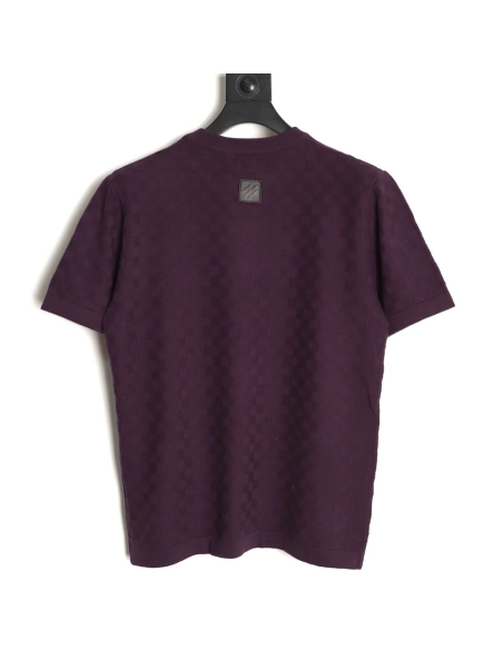 Louis Vuitton monogram embroidered checkered jacquard short-sleeved shirt,Louis Vuitton