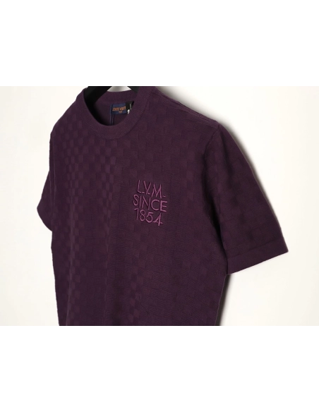 Louis Vuitton monogram embroidered checkered jacquard short-sleeved shirt,Louis Vuitton