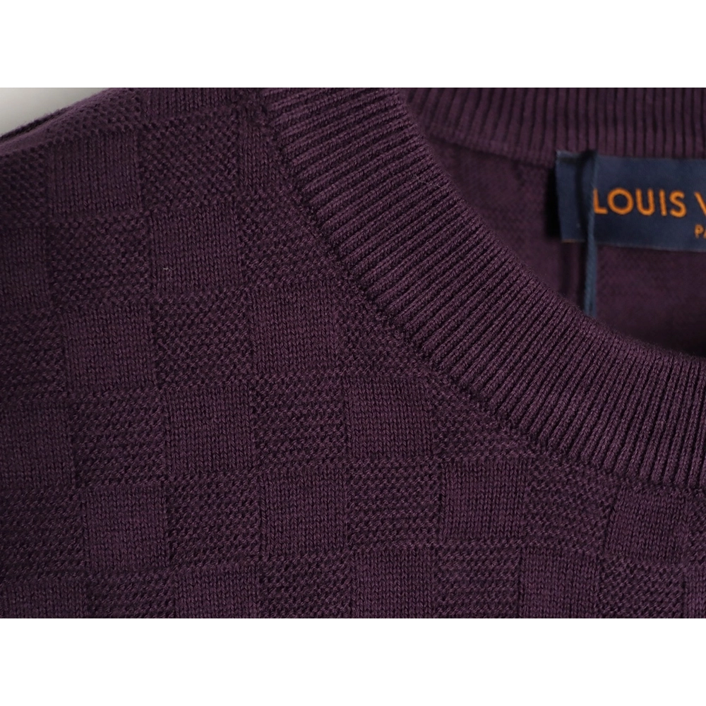 Louis Vuitton monogram embroidered checkered jacquard short-sleeved shirt,Louis Vuitton