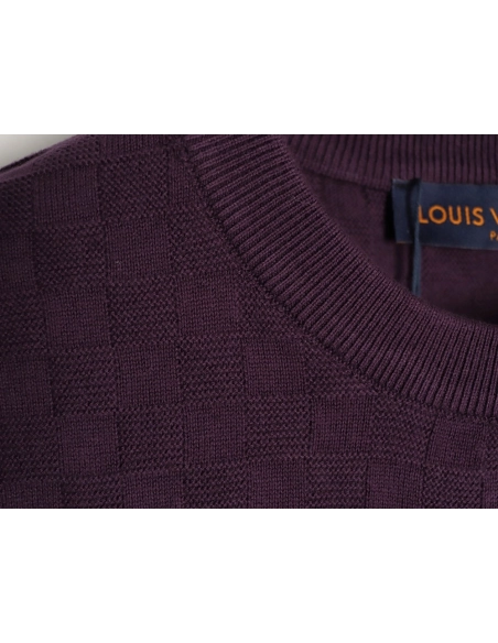 Louis Vuitton monogram embroidered checkered jacquard short-sleeved shirt,Louis Vuitton