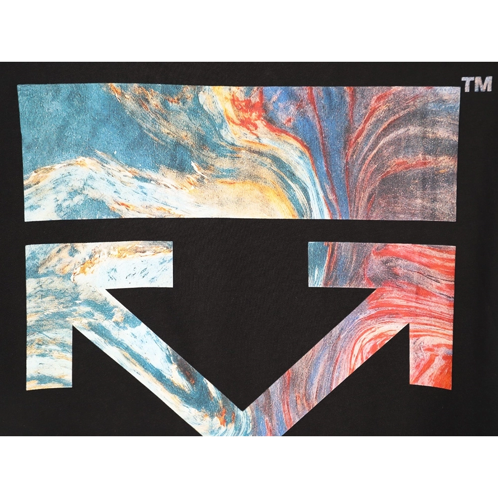 Off-White Cloud Oil Painting Print Short-Sleeve T-Shirt,Off White
