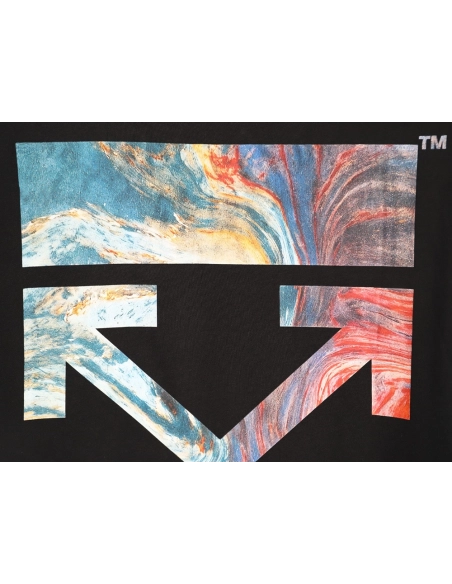 Off-White Cloud Oil Painting Print Short-Sleeve T-Shirt,Off White