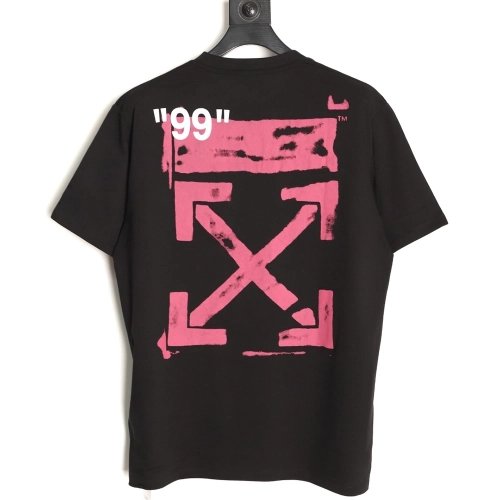 Off-White Pink Arrow Print Short-Sleeve,Off White