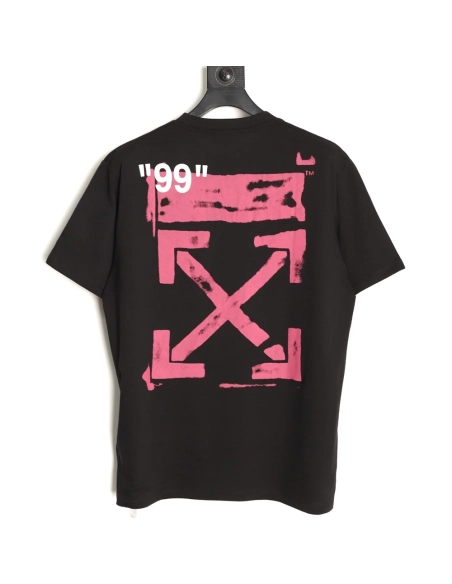 Off-White Pink Arrow Print Short-Sleeve,Off White