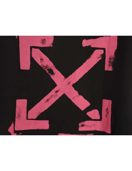 Off-White Pink Arrow Print Short-Sleeve,Off White
