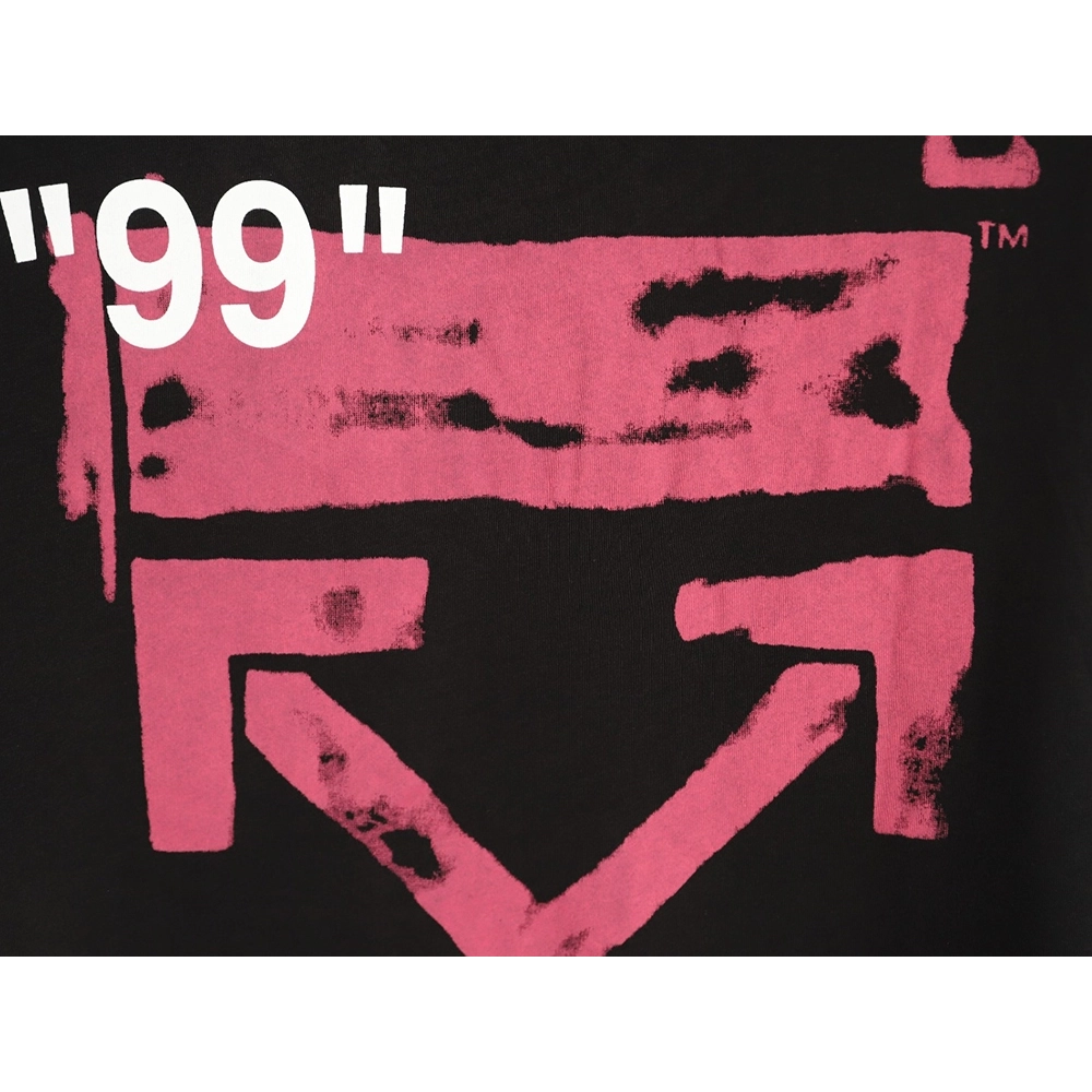 Off-White Pink Arrow Print Short-Sleeve,Off White