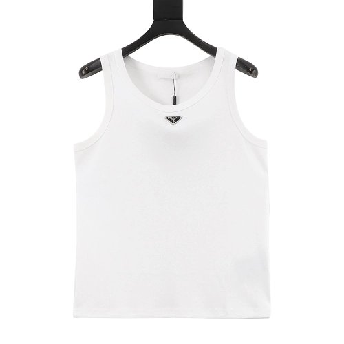 Prada enamel triangle logo sleeveless vest,Prada