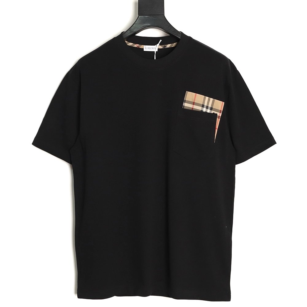 Burberry Plaid Overlapping Pocket Short-Sleeve T-Shirt TSK1,Burberry