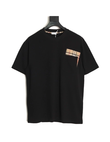 Burberry Plaid Overlapping Pocket Short-Sleeve T-Shirt TSK1,Burberry