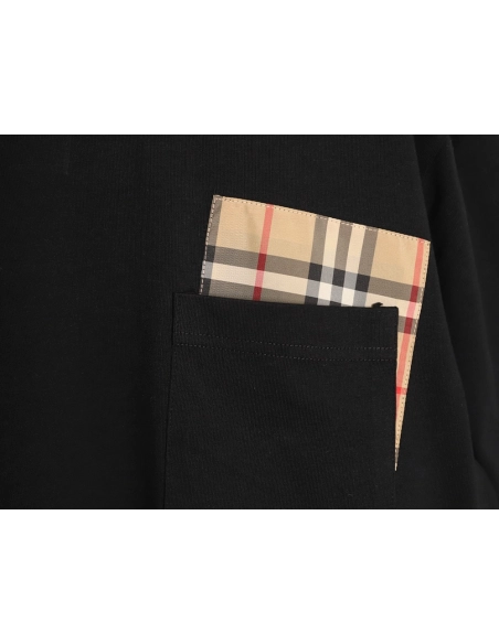 Burberry Plaid Overlapping Pocket Short-Sleeve T-Shirt TSK1,Burberry