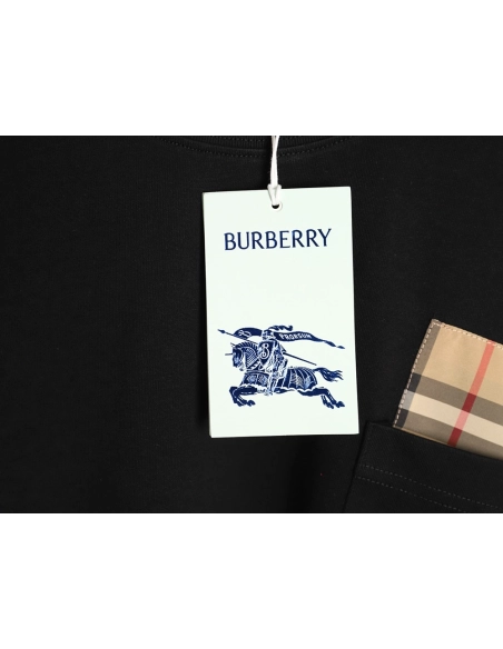 Burberry Plaid Overlapping Pocket Short-Sleeve T-Shirt TSK1,Burberry
