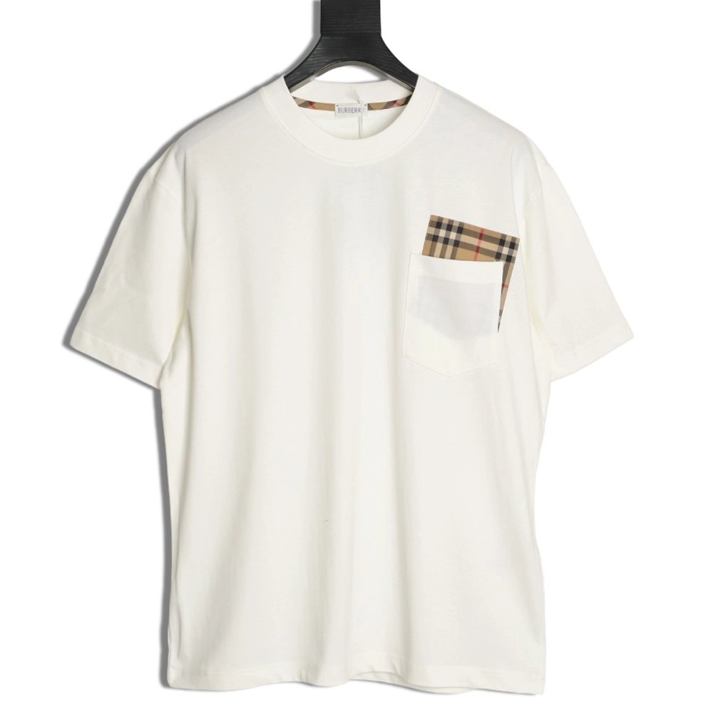 Burberry Plaid Overlapping Pocket Short-Sleeve T-Shirt,Burberry