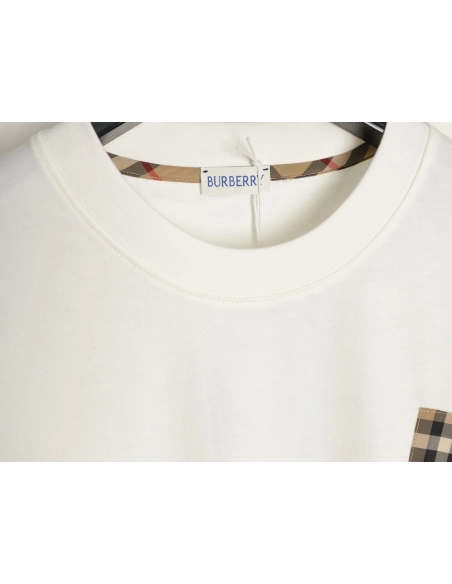 Burberry Plaid Overlapping Pocket Short-Sleeve T-Shirt,Burberry