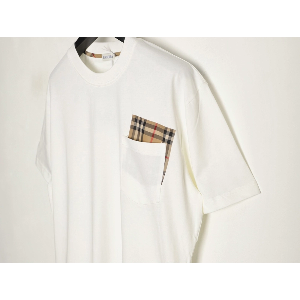 Burberry Plaid Overlapping Pocket Short-Sleeve T-Shirt,Burberry