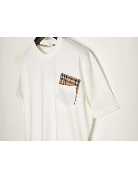 Burberry Plaid Overlapping Pocket Short-Sleeve T-Shirt,Burberry