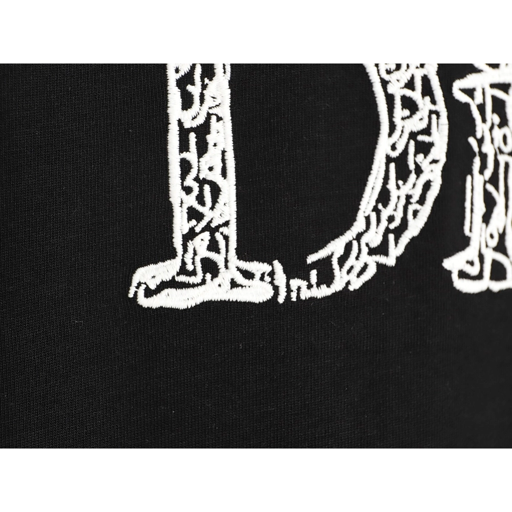 Dior 3D Sketch-Style Letter Embroidery Short-Sleeve T-Shirt TSK1,Dior