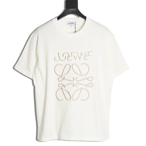 Loewe misaligned logo 3D embroidered short-sleeved shirt,Loewe