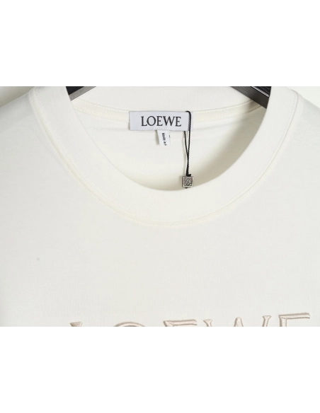 Loewe misaligned logo 3D embroidered short-sleeved shirt,Loewe
