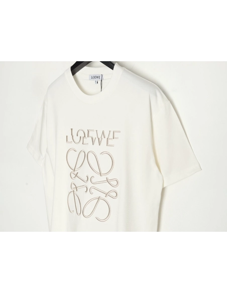 Loewe misaligned logo 3D embroidered short-sleeved shirt,Loewe