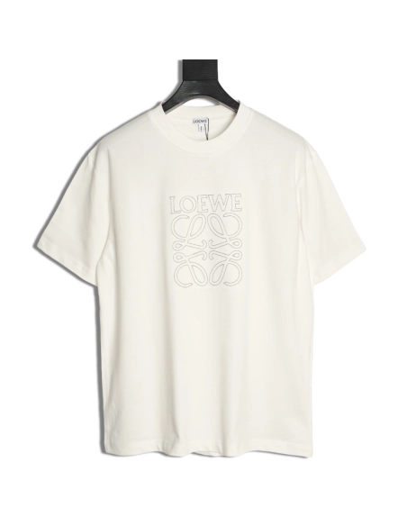 Loewe rice needle embroidery short sleeve,Loewe
