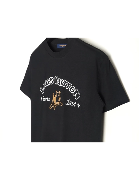 Louis Vuitton 1854 Puppy Embroidery Short-Sleeve T-Shirt,Louis Vuitton